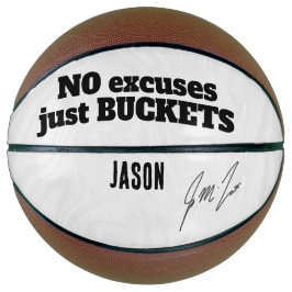 No Excuses Just Buckets – Personalized Motivationa バスケットボール