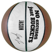 No Excuses Just Buckets – Personalized Motivationa バスケットボール (縦)