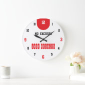 No Excuses Just Results Fitness ラージ壁時計 (ホーム)