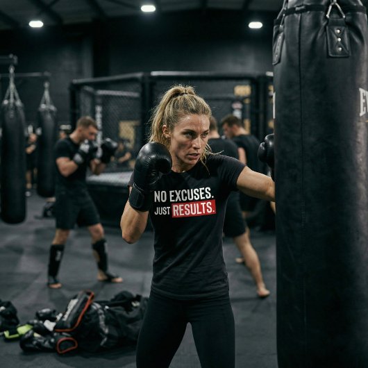 No Excuses Just Results Gym Motivation T-Shirt Tシャツ