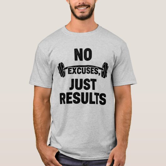 No Excuses Just Results Gym Tシャツ (正面)
