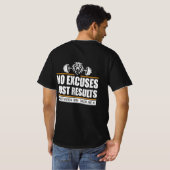 No Excuses Just Results Motivation Gym Discipline  Tシャツ (裏面フル)