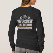 No Excuses Just Results Motivation Gym Discipline  Tシャツ (裏面)