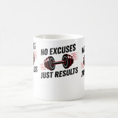 No Excuses Just Results Motivational コーヒーマグカップ (中央)