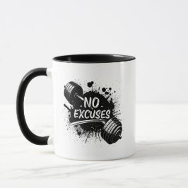 No Excuses Mug – Bold Motivational Coffee Cup マグカップ
