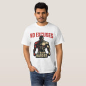 No Excuses – Train Harder Tシャツ (正面フル)