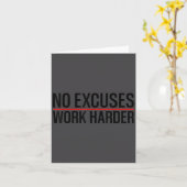 No Excuses Work _ Harder Bodybuilding Gym Motivati カード (黄色い花)