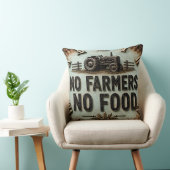 No Farmers No Food Rustic Farmhouse Tractor クッション (椅子)