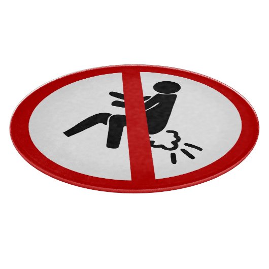 NO FARTING ⚠タイおもしろいトイレのサイン⚠ カッティングボード (角)
