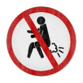 NO FARTING ⚠タイおもしろいトイレのサイン⚠ カッティングボード (正面)