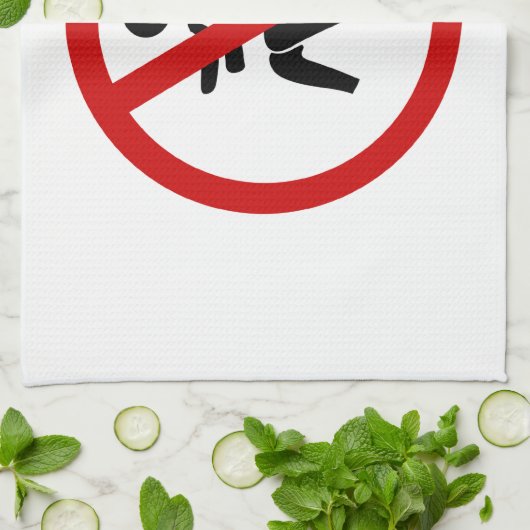 NO FARTING ⚠タイおもしろいトイレのサイン⚠ キッチンタオル (折り畳み)