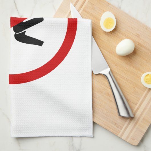 NO FARTING ⚠タイおもしろいトイレのサイン⚠ キッチンタオル (四つ折り)