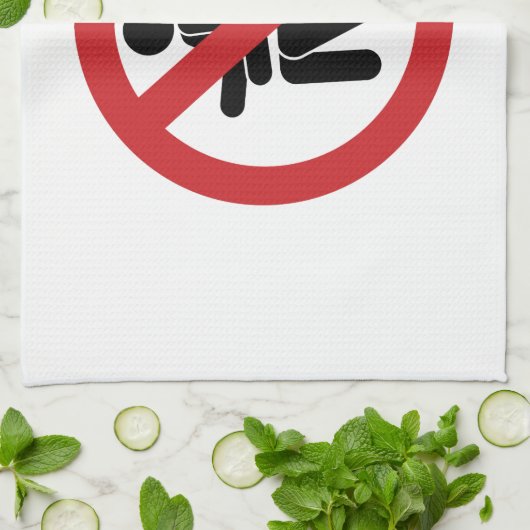 NO FARTING ⚠タイおもしろいトイレのサイン⚠ キッチンタオル (折り畳み)