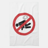 NO FARTING ⚠タイおもしろいトイレのサイン⚠ キッチンタオル (縦)