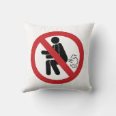 NO FARTING ⚠タイおもしろいトイレのサイン⚠ クッション (裏面)