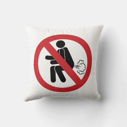 NO FARTING ⚠タイおもしろいトイレのサイン⚠ クッション (裏面)