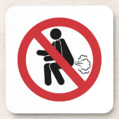 NO FARTING ⚠タイおもしろいトイレのサイン⚠ コースター (正面)