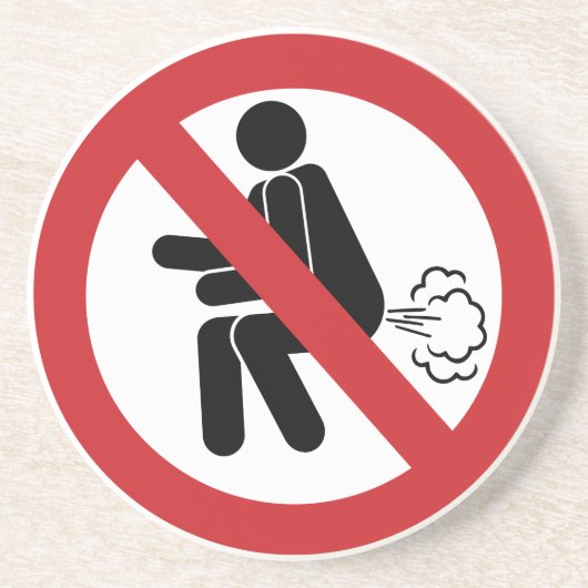 NO FARTING ⚠タイおもしろいトイレのサイン⚠ コースター (正面)