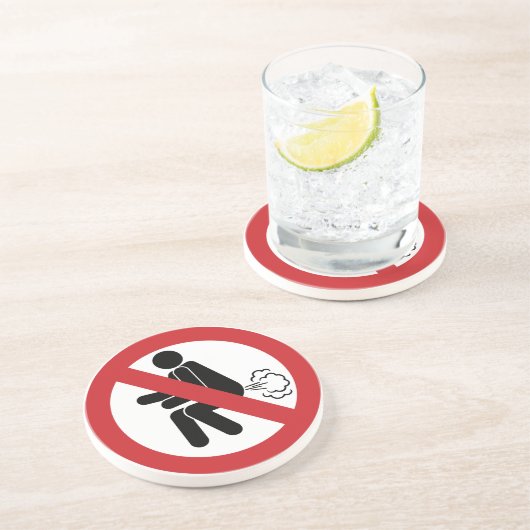 NO FARTING ⚠タイおもしろいトイレのサイン⚠ コースター (側面)