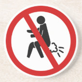 NO FARTING ⚠タイおもしろいトイレのサイン⚠ コースター (正面)