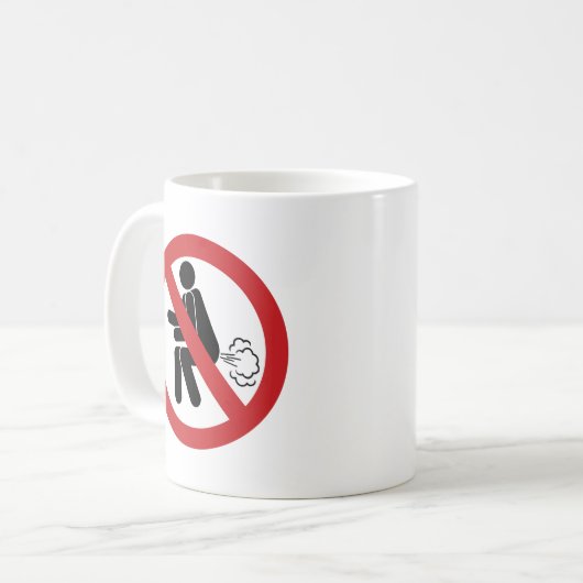 NO FARTING ⚠タイおもしろいトイレのサイン⚠ コーヒーマグカップ (正面左)
