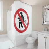 NO FARTING ⚠タイおもしろいトイレのサイン⚠ シャワーカーテン (インサイチュ)