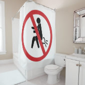 NO FARTING ⚠タイおもしろいトイレのサイン⚠ シャワーカーテン (インサイチュ)