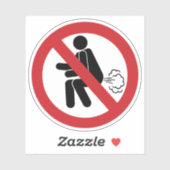 NO FARTING ⚠タイおもしろいトイレのサイン⚠ シール (シート)