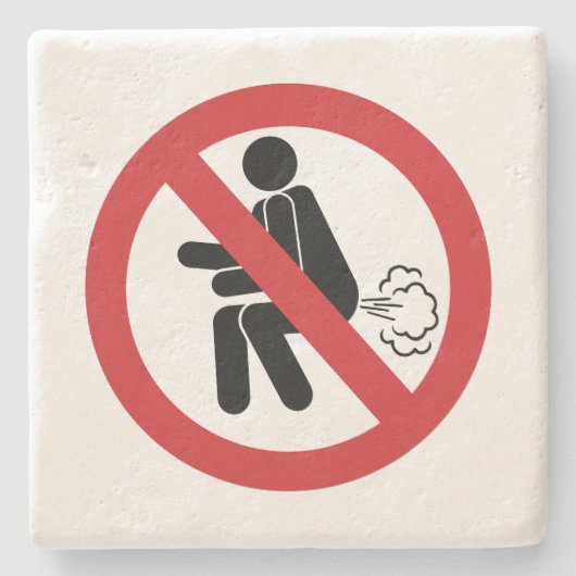 NO FARTING ⚠タイおもしろいトイレのサイン⚠ ストーンコースター (正面)