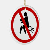 NO FARTING ⚠タイおもしろいトイレのサイン⚠ セラミックオーナメント (右)