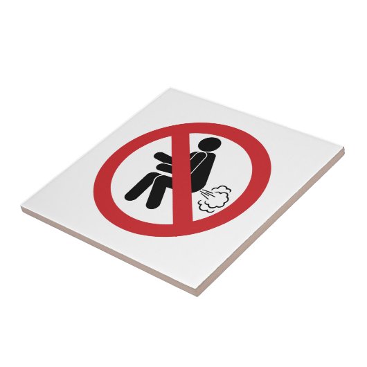 NO FARTING ⚠タイおもしろいトイレのサイン⚠ タイル (側面)
