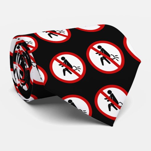 NO FARTING ⚠タイおもしろいトイレのサイン⚠ ネクタイ (ロール)