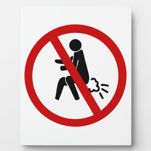NO FARTING ⚠タイおもしろいトイレのサイン⚠ フォトプラーク (正面)
