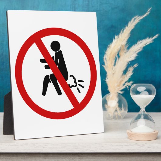 NO FARTING ⚠タイおもしろいトイレのサイン⚠ フォトプラーク (側面)