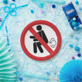 NO FARTING ⚠タイおもしろいトイレのサイン⚠ ペーパープレート (パーティー)