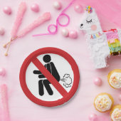 NO FARTING ⚠タイおもしろいトイレのサイン⚠ ペーパープレート (パーティー)