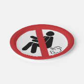 NO FARTING ⚠タイおもしろいトイレのサイン⚠ ペーパープレート (アングル)