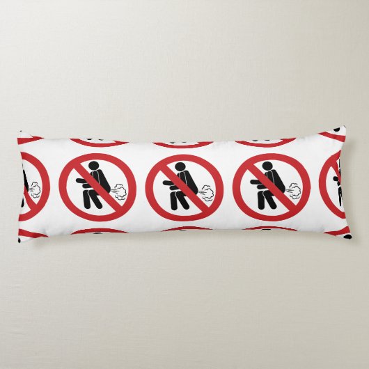 NO FARTING ⚠タイおもしろいトイレのサイン⚠ ボディピロー (裏面)