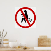 NO FARTING ⚠タイおもしろいトイレのサイン⚠ ポスター (キッチン)