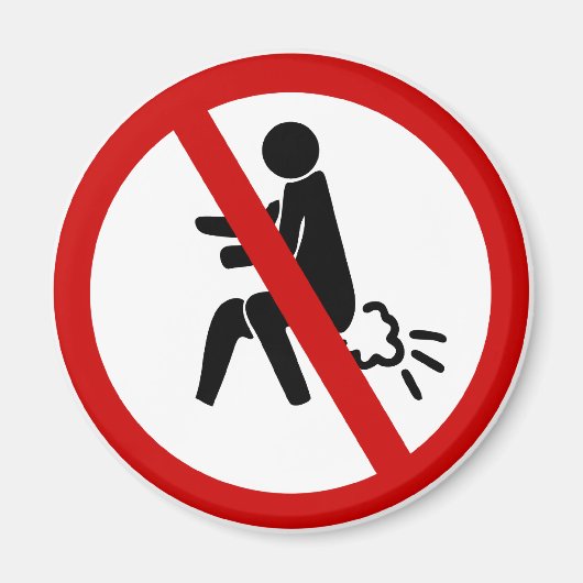 NO FARTING ⚠タイおもしろいトイレのサイン⚠ マグネット (正面)