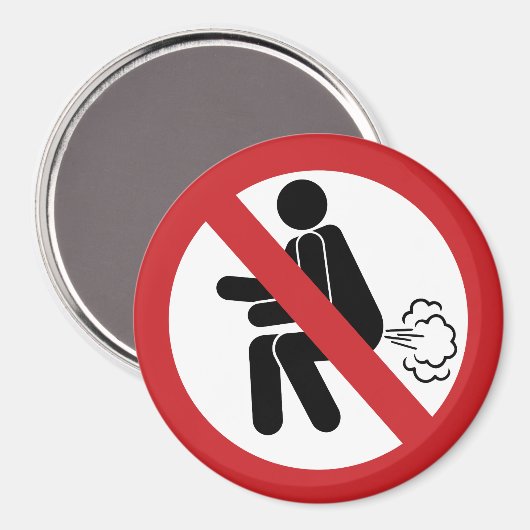 NO FARTING ⚠タイおもしろいトイレのサイン⚠ マグネット (正面/裏面)