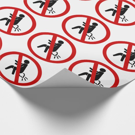 NO FARTING ⚠タイおもしろいトイレのサイン⚠ ラッピングペーパー (角)