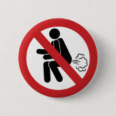 NO FARTING ⚠タイおもしろいトイレのサイン⚠ 缶バッジ (正面)