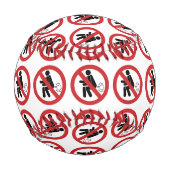 NO FARTING ⚠タイおもしろいトイレのサイン⚠ 野球ボール (正面)