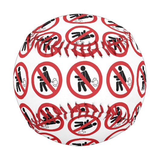 NO FARTING ⚠タイおもしろいトイレのサイン⚠ 野球ボール (正面)