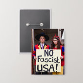 No Fasist USA政治ボユニークタン 缶バッジ (正面/裏面)