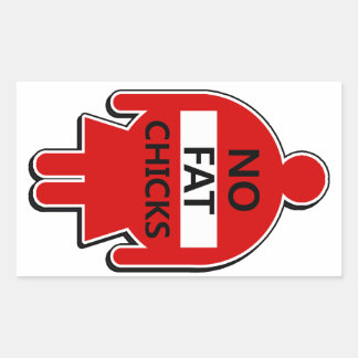 No Fat Chicksステッカー 長方形シール