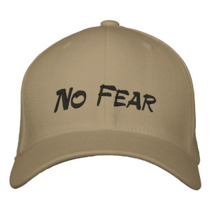 No Fearロゴタン野球帽 刺繍入りキャップ