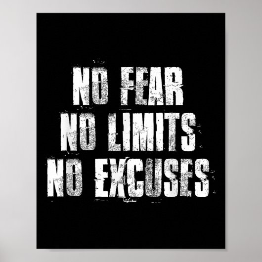 No Fear No Limits No言い訳ジムやる気を起こさせるフィチン ポスター (正面)