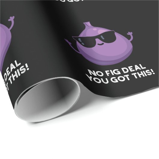 No Fig Deal Iこのフルーツ得プおもしろい・ダークBG ラッピングペーパー (ロールコーナー)